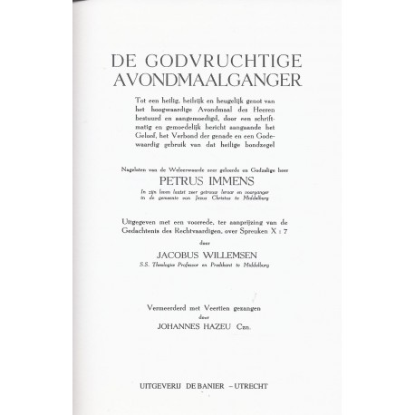 Immens, Petrus - De Godvruchtige avondmaalganger