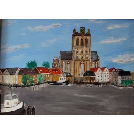 Grote Kerk Dordrecht - Olieverfschilderij op linnen