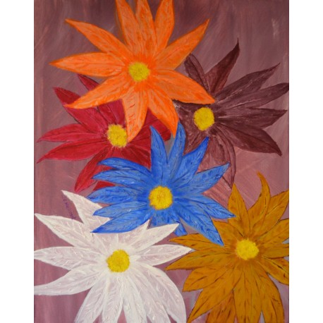 Satin Flowers, olieverf schilderij op linnen gemaakt door kunstschilder Henraat