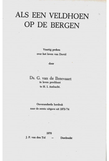 Breevaart, Ds. G. van de -...